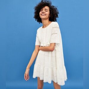 Zara trf Collection White Lace Eyelet Dress